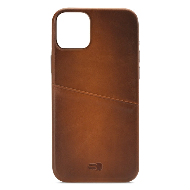 Senza Desire Leather Cover With Card Slot Apple Iphone 14 Burned Cognac