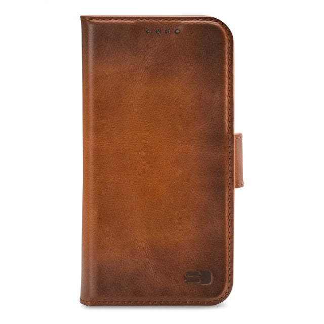 Senza Desire Leather Wallet Apple Iphone 14 Pro Max Burned Cognac