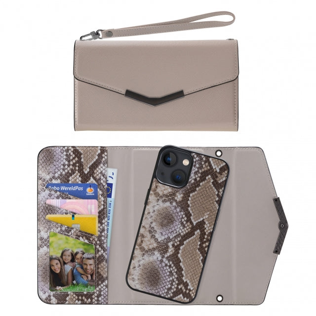 Mobilize 2In1 Elegant Magnet Clutch Apple Iphone 13 Mini Beige Snake