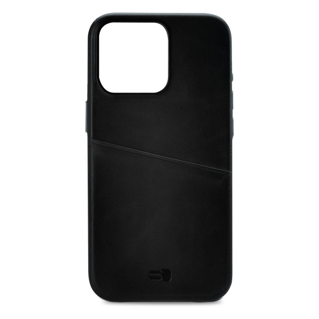 Senza Pure Leather Cover With Card Slot Apple Iphone 14 Pro Deep Black