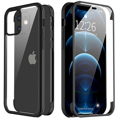 Valenta Tempered Glass Full Cover Bumper Case Apple Iphone 12/12 Pro Black
