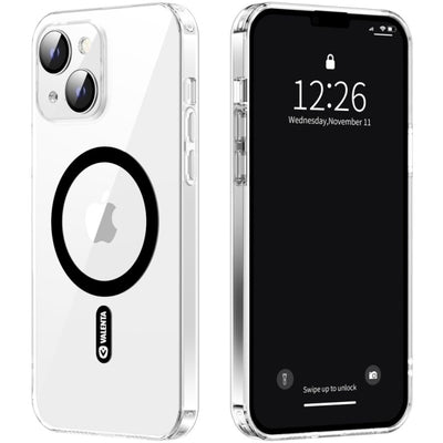 Valenta Tempered Glass Back Cover Magsafe Case Apple Iphone 14 Plus Clear